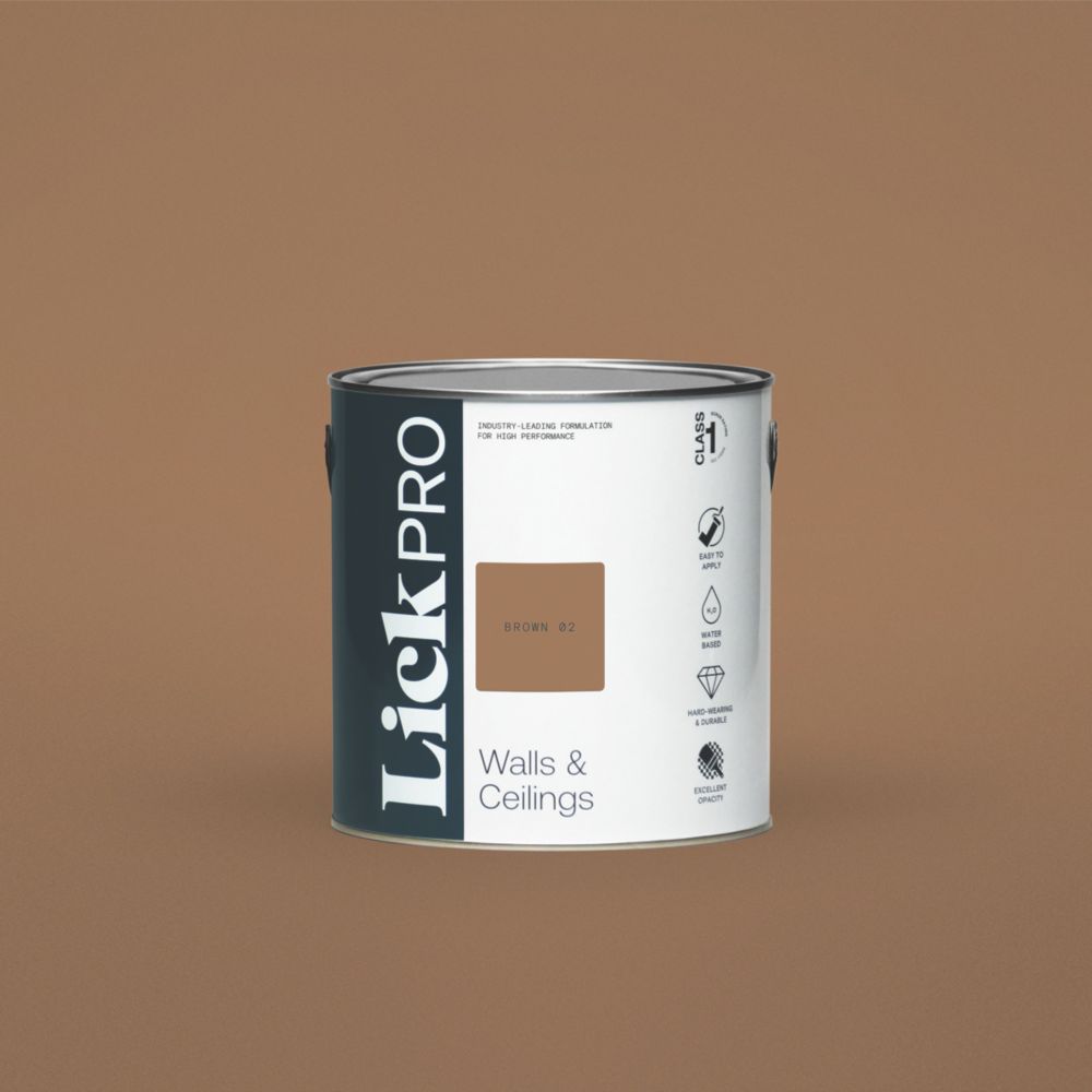 Image of LickPro Eggshell Brown 02 Emulsion Paint 2.5Ltr 