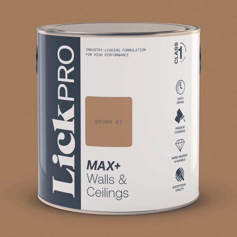 Image of LickPro Eggshell Brown 02 Emulsion Paint 2.5Ltr 