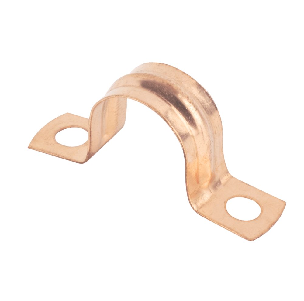 Image of 15mm Pipe Clips Copper 10 Pack 