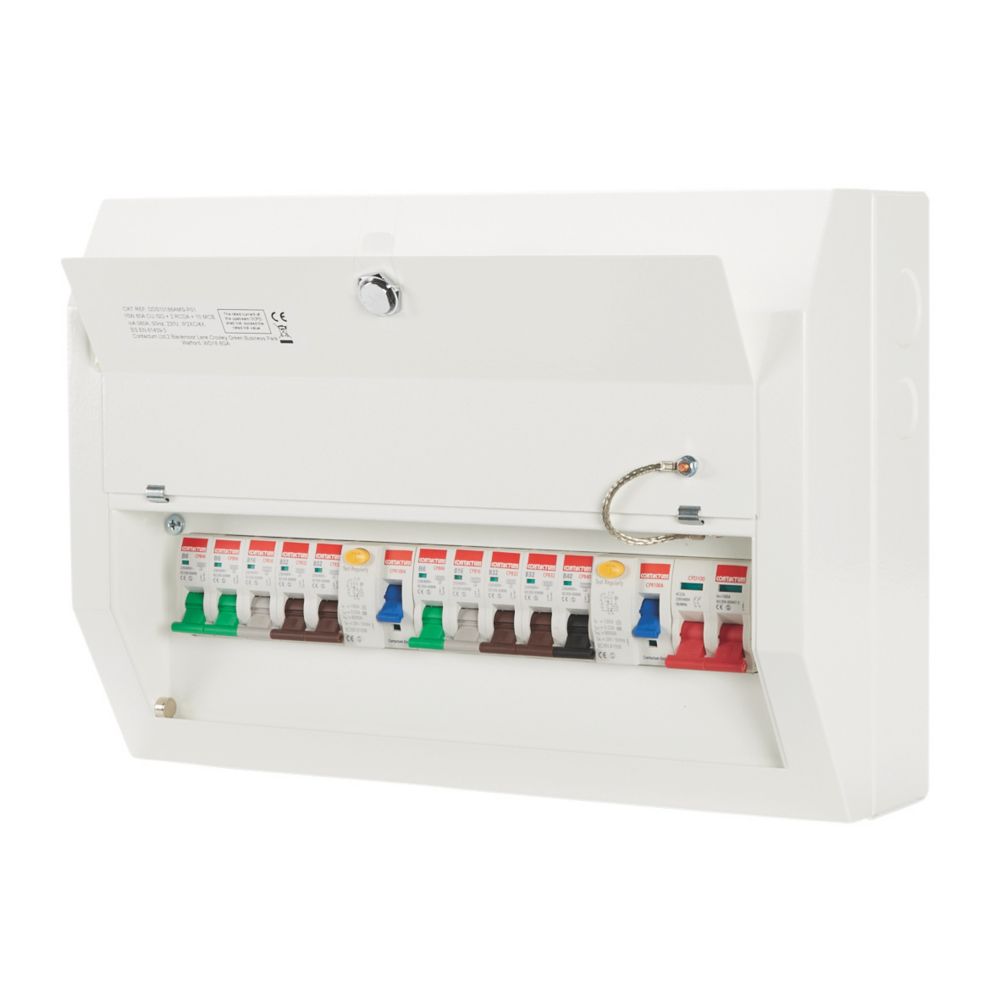 Image of Contactum Defender 1.0 16-Module 10-Way Populated High Integrity Dual RCD Consumer Unit 