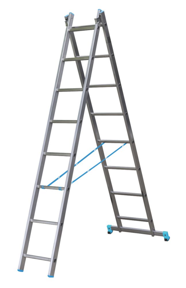 Image of Mac Allister 2-Section 2-Way Aluminium Combination Ladder 3.35m 