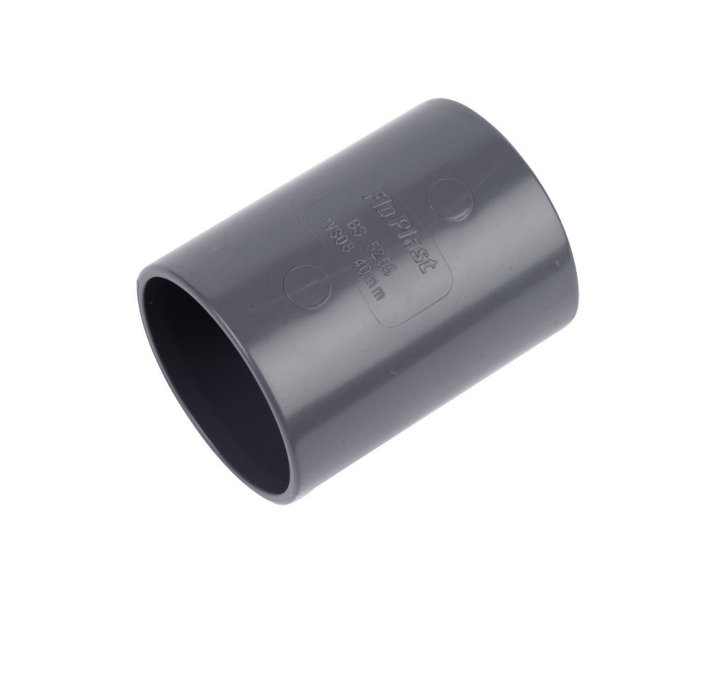 Image of FloPlast Straight Couplings 40mm x 40mm Grey 5 Pack 