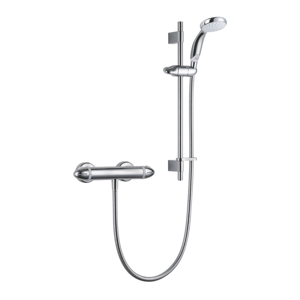 Image of Mira Coda Pro Rear-Fed Exposed Polished Chrome Thermostatic Mixer Shower 