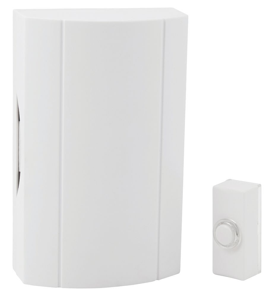 Image of Byron Battery-Powered Bell Push Kit White 