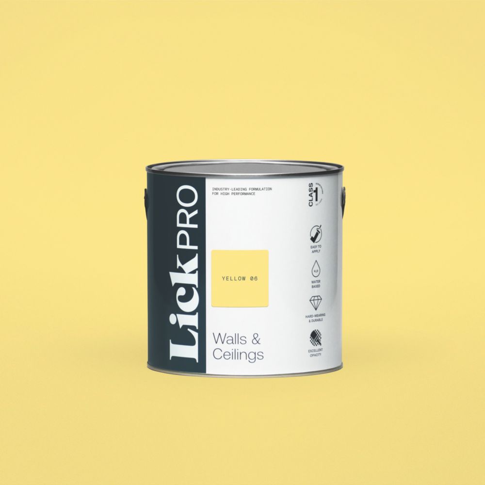 Image of LickPro Eggshell Yellow 06 Emulsion Paint 2.5Ltr 