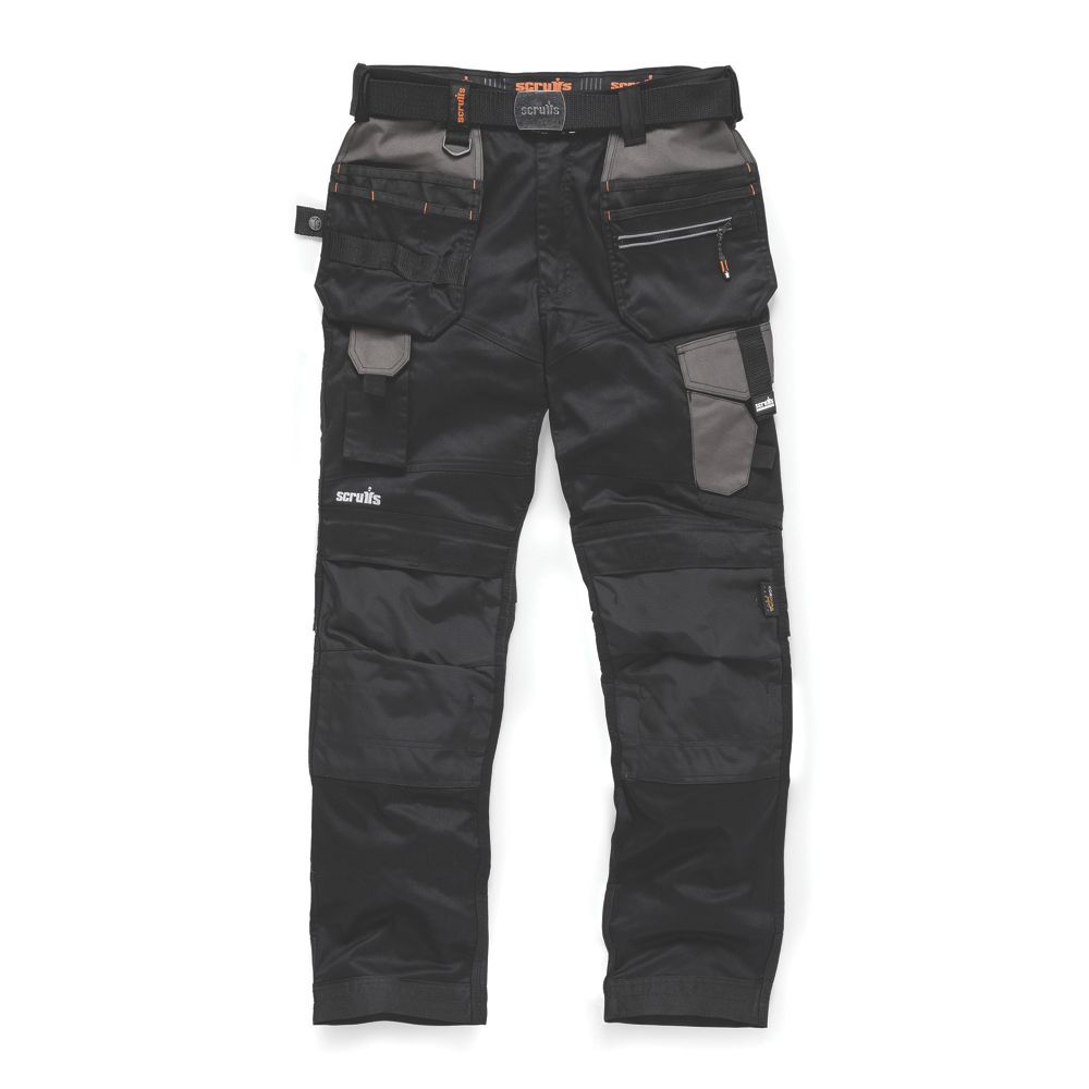 Image of Scruffs Pro Flex Holster Work Trousers Black 34" W 34" L 