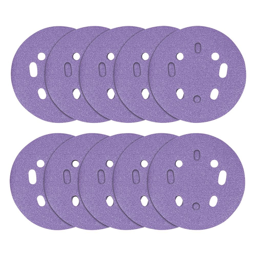 Image of Trend AB/125/60Z Random Orbit Sanding Discs Punched 125mm 60 Grit 10 Pack 