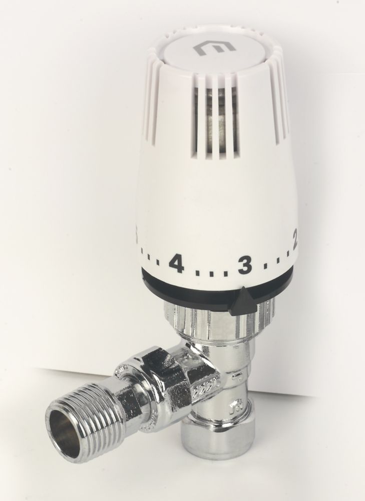 Image of Myson PLUSTRV15AC White Angled Thermostatic TRV 15mm x 1/2" 