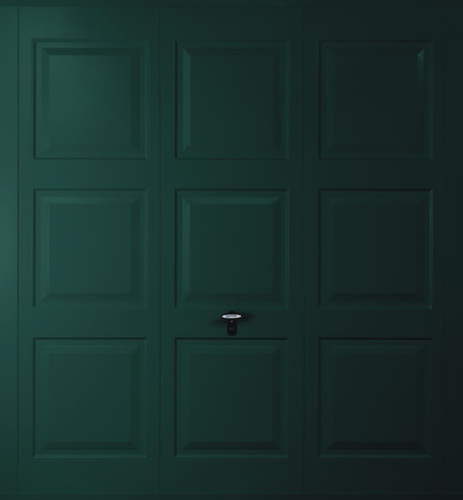 Image of Gliderol Georgian 8' x 6' 6" Non-Insulated Framed Steel Up & Over Garage Door Moss Green 