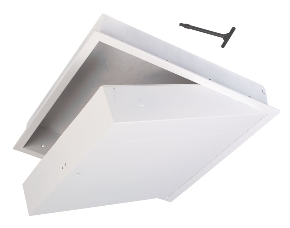Image of Manthorpe GL270F Fire-Resistant Drop-Down Loft Door White 562mm x 562mm 