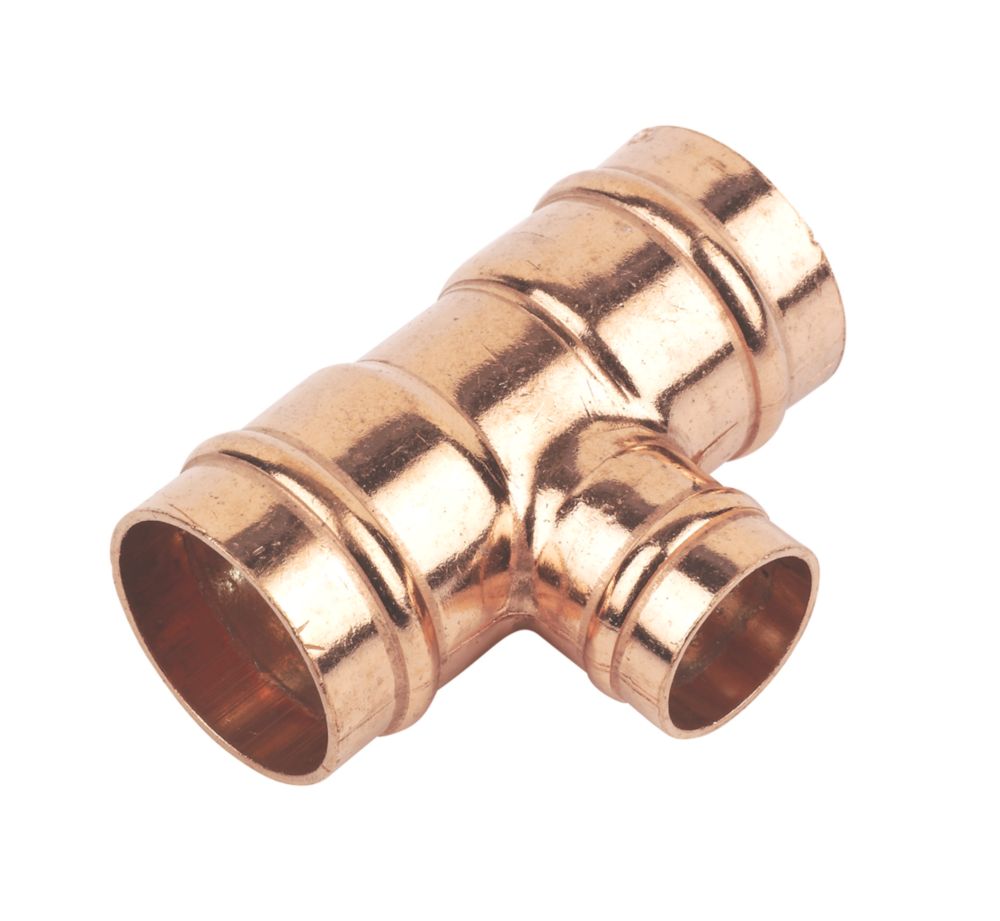 Image of Flomasta Solder Ring Reducing Tees 22mm x 22mm x 15mm 5 Pack 