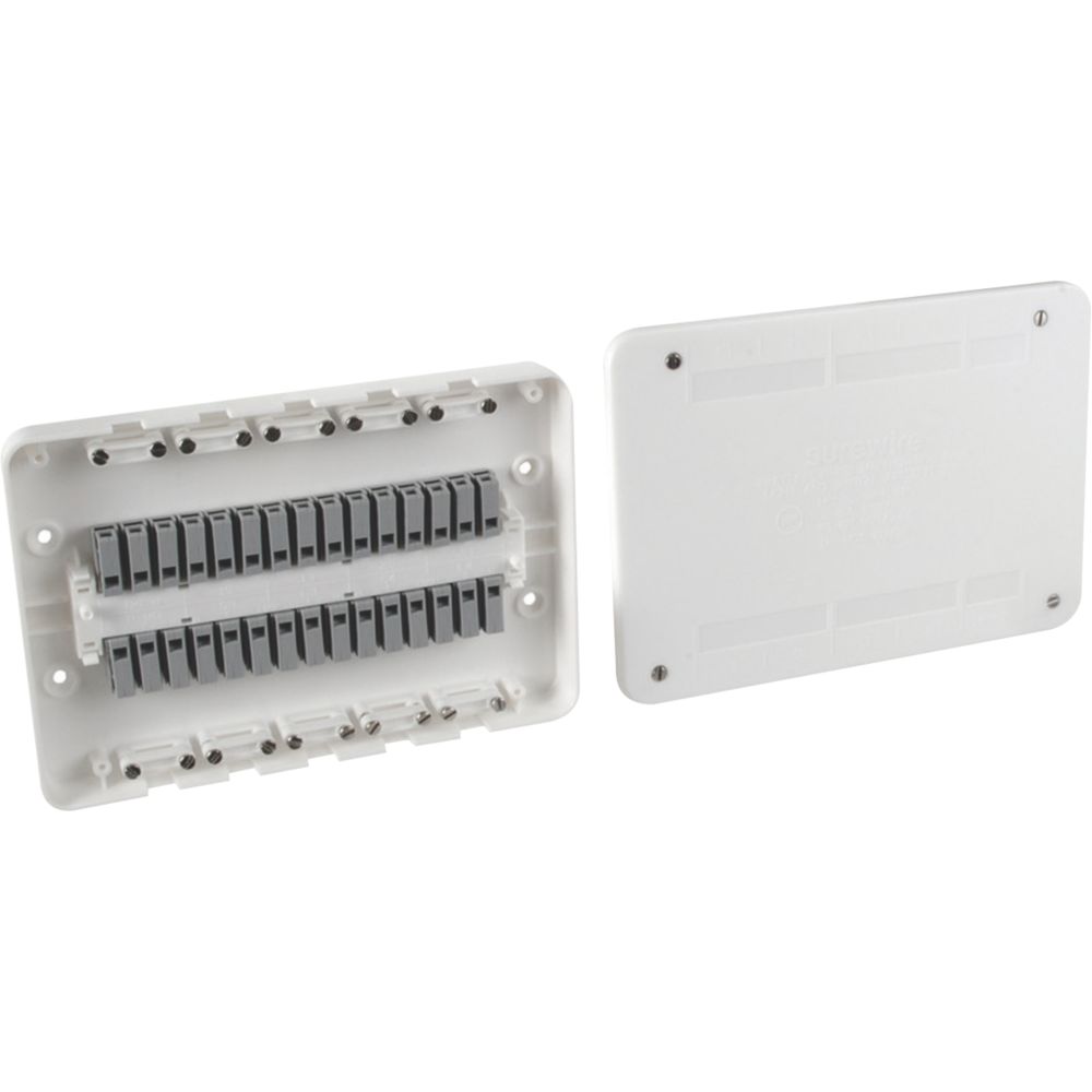 Image of Surewire SW4L-MF 16A 4-Way Pre-Wired Junction Box White 