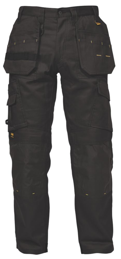 Image of DeWalt Pro Tradesman Trousers Black 38" W 33" L 