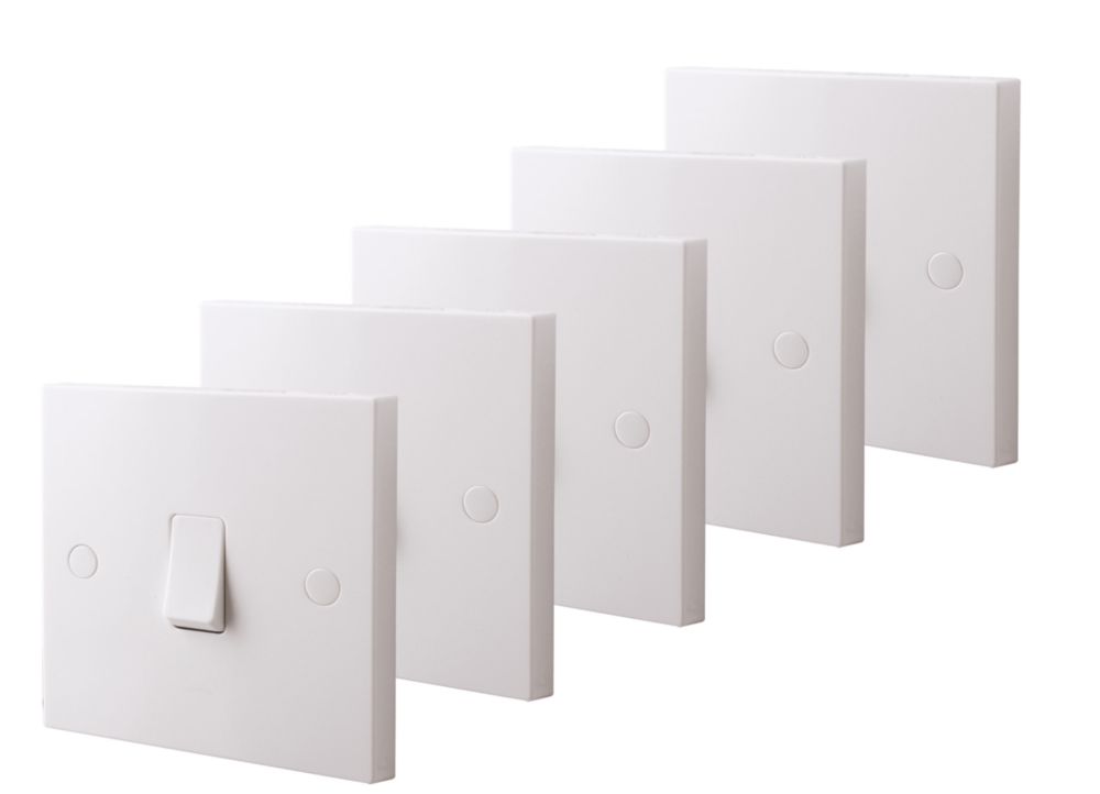 Image of British General 900 Series 10AX 1-Gang 1-Way Light Switch White 5 Pack 