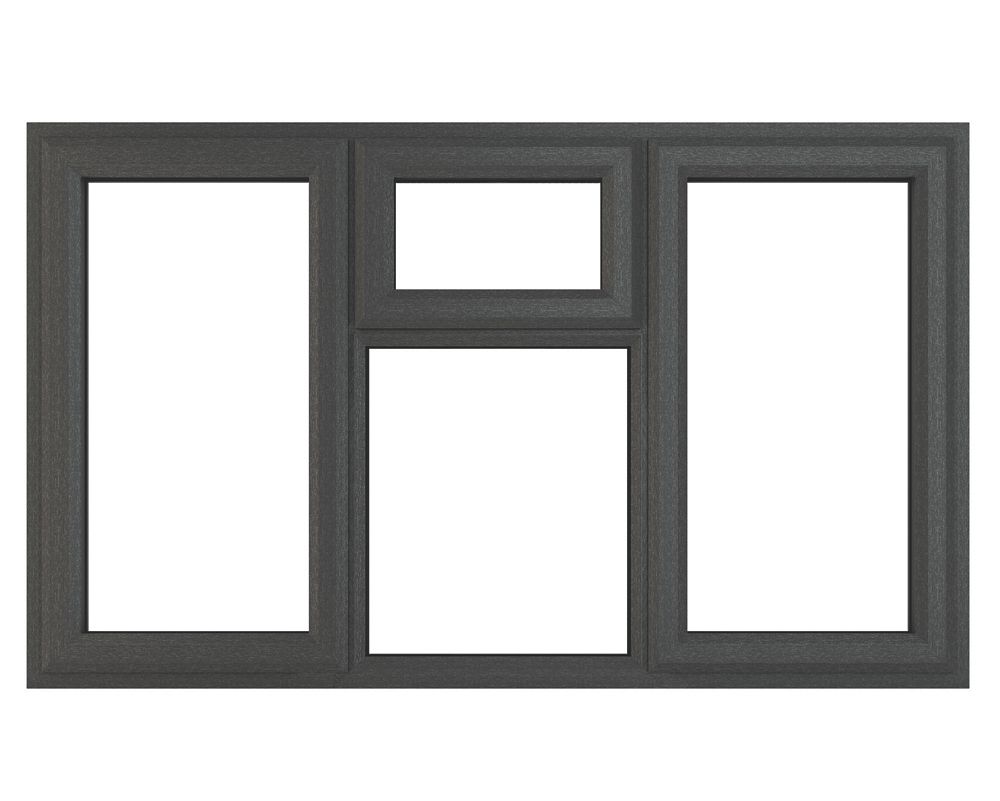 Image of Crystal Left & Right-Hand Opening Clear Triple-Glazed Casement Anthracite on White uPVC Window 1770mm x 1190mm 