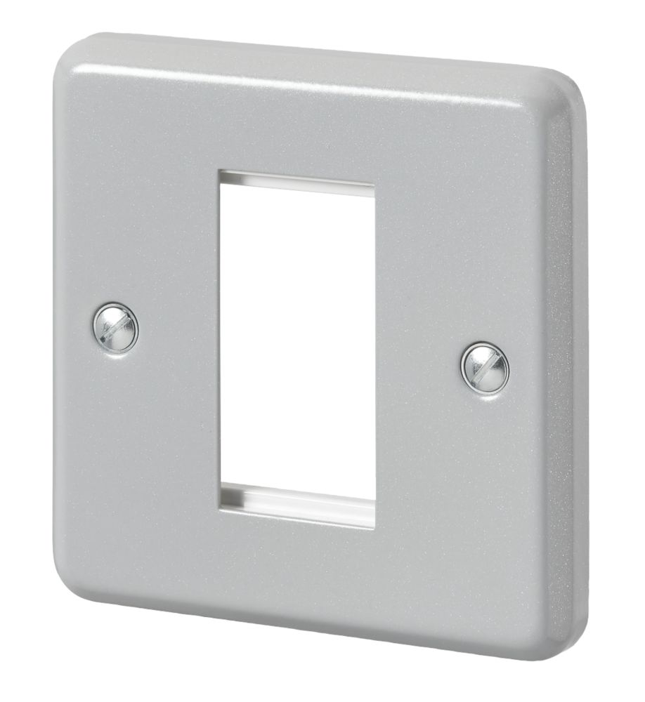 Image of MK 2-Module Grid Faceplate Aluminium 