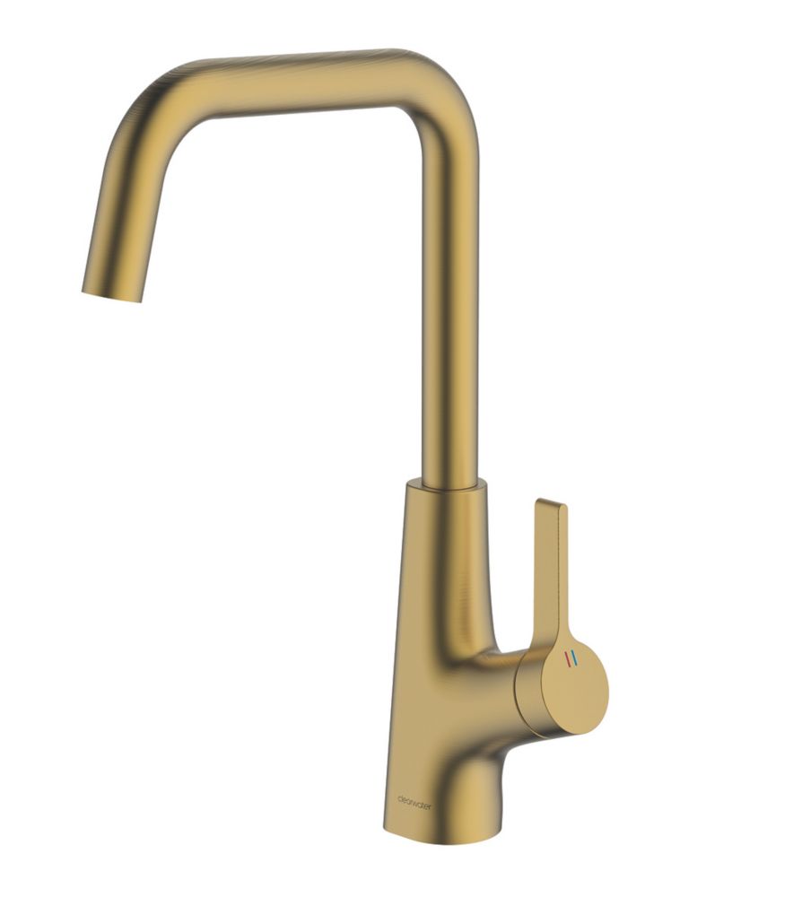 Image of Clearwater Azia Battery-Powered Single Lever Monobloc Tap with Sensor Operation Brushed Brass 