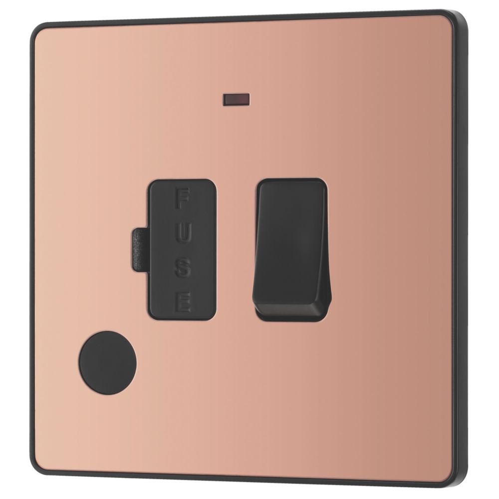 Image of British General Evolve 13A Switched Fused Spur with LED Copper with Black Inserts 