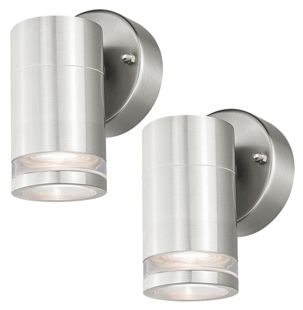 Image of 4lite Marinus Outdoor Wall Light Silver 2 Pack 