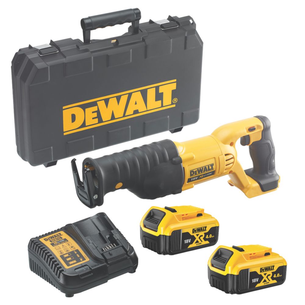 Image of DeWalt DCS380M2-GB 18V 2 x 4.0Ah Li-Ion XR Cordless Reciprocating Saw 
