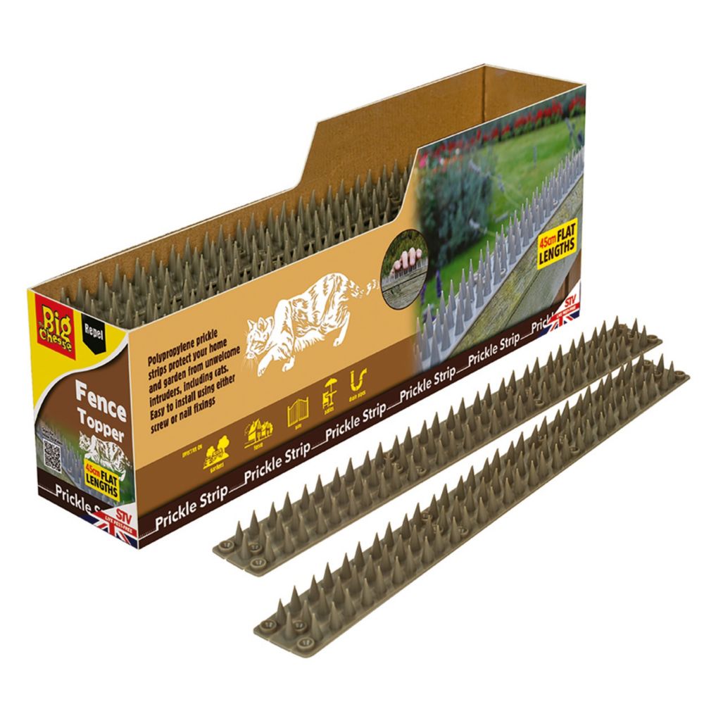 Image of STV Pest Free Defenders Polypropylene Cat & Squirrel Fence Top Flat Prickle Strips 450mm 24 Pack 