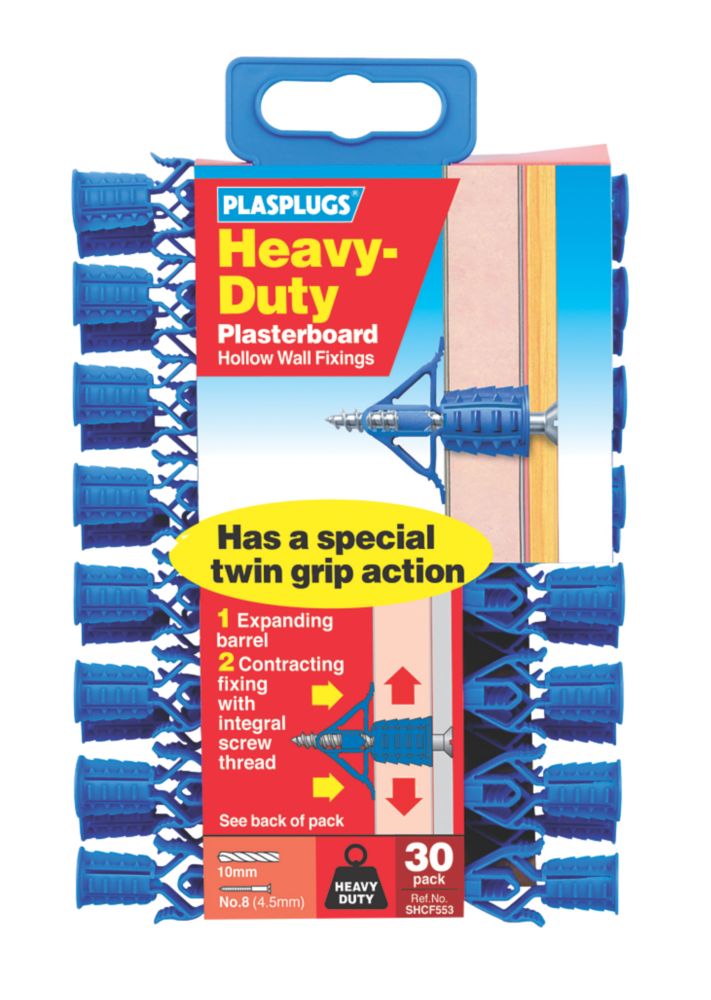 Image of Plasplugs Heavy Duty Plasterboard Fixings 10mm x 36mm 30 Pack 