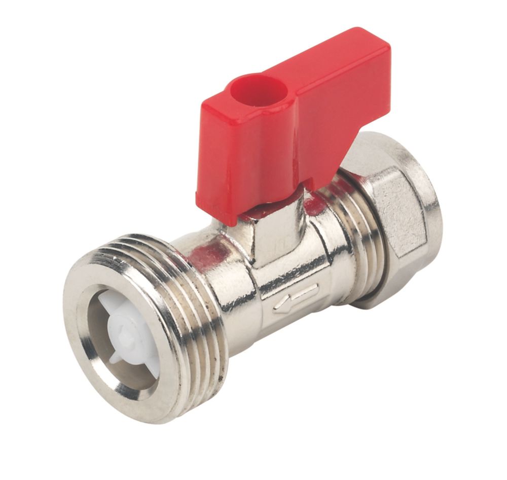 Image of Compression Washing Machine Valve With Check Valve 15mm x 3/4" 