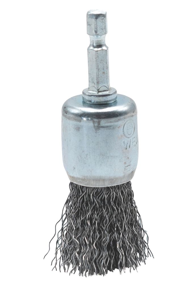 Image of Norton Round Shank Crimped Wire Pencil Brush 25mm 