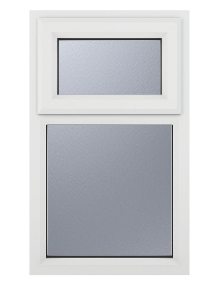 Image of Crystal Top Opening Obscure Triple-Glazed Casement White uPVC Window 610mm x 820mm 