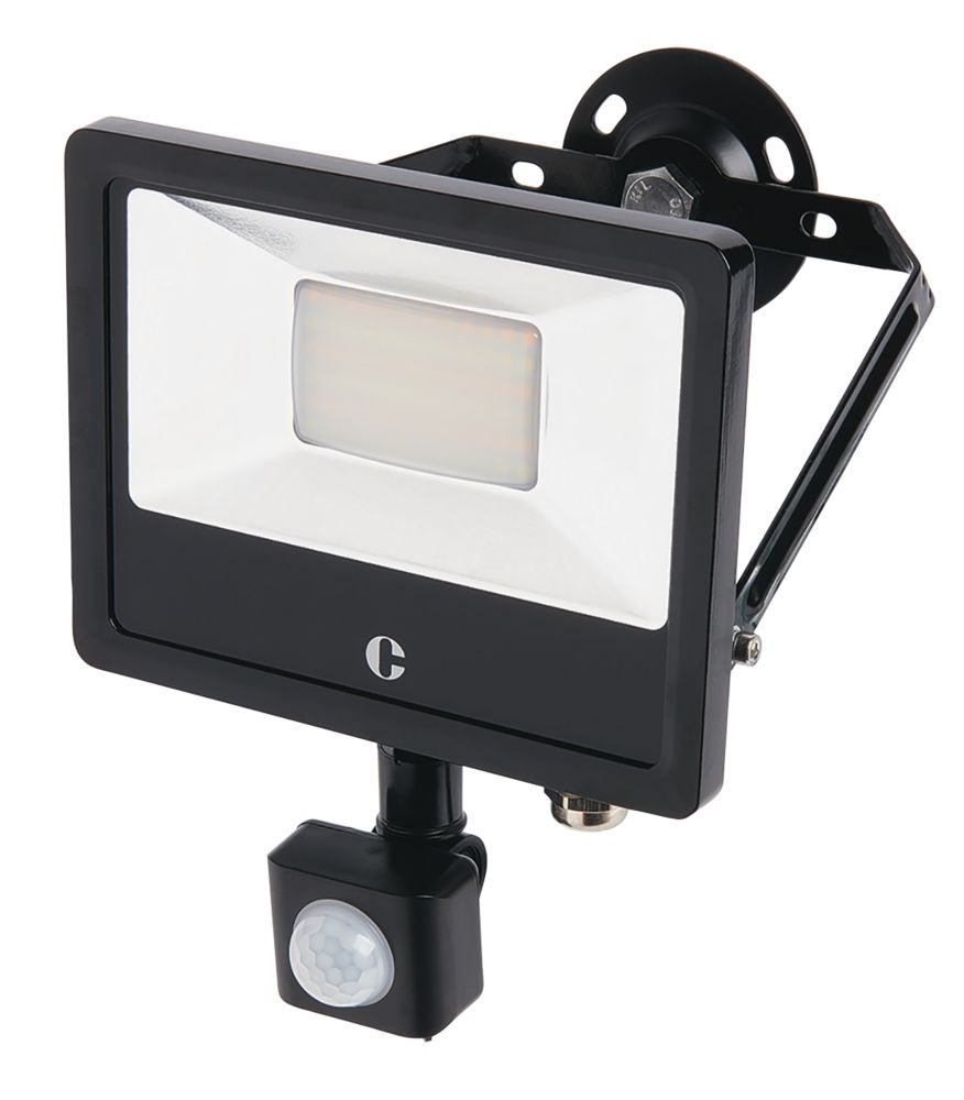 Image of Collingwood Outdoor LED Floodlight With PIR Sensor Black 20W Up to 2400lm 