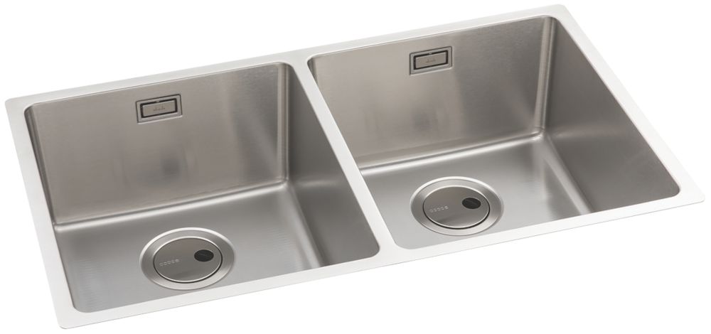 Image of Abode Matrix 2 Bowl Stainless Steel Undermount & Inset Kitchen Sink 740mm x 440mm 