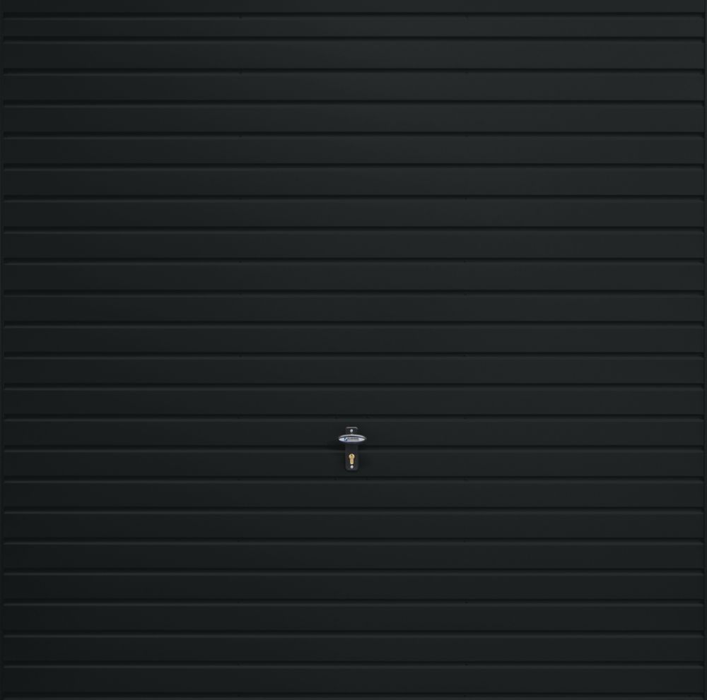 Image of Gliderol Horizontal 7' 6" x 7' Non-Insulated Frameless Steel Up & Over Garage Door Jet Black 