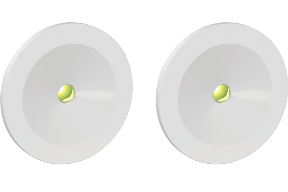 Image of 4lite Tilt Cylindrical Recessed Non-Maintained Emergency LED Emergency Downlight White 2W 110lm 50mm 2 Pack 
