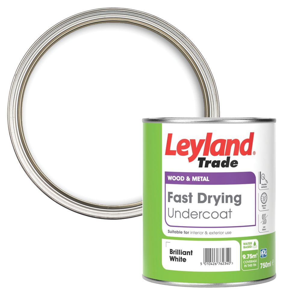 Image of Leyland Trade Fast Drying Undercoat Brilliant White 750ml 