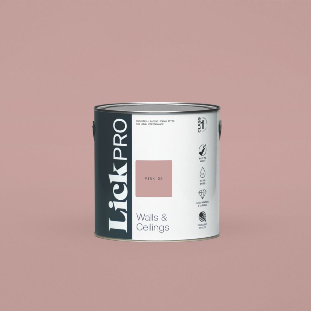 Image of LickPro Eggshell Pink 09 Emulsion Paint 2.5Ltr 