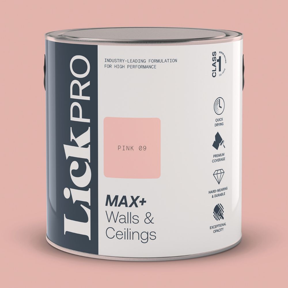 Image of LickPro Eggshell Pink 09 Emulsion Paint 2.5Ltr 