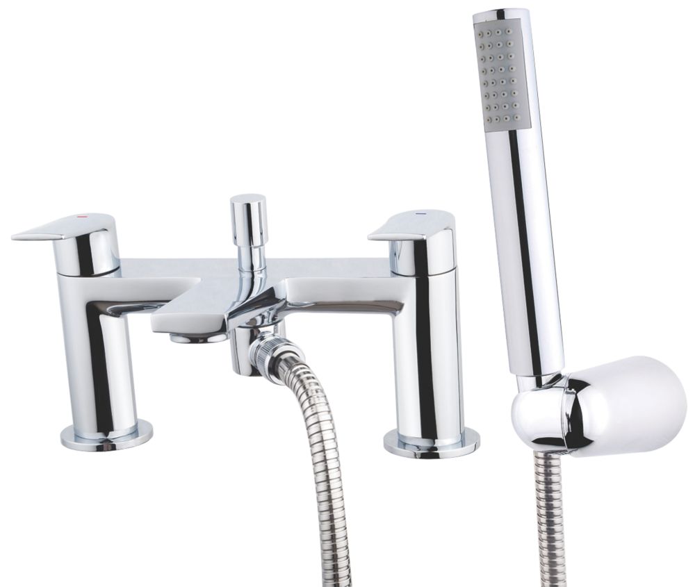 Image of Swirl Ciao Deck-Mounted Bath Shower Mixer Chrome 