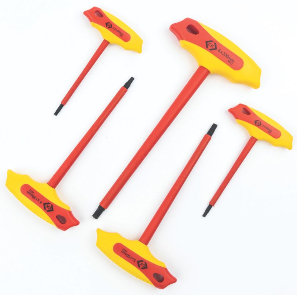 Image of C.K Metric VDE Insulated T-Handle Hex Key Set 5 Pieces 