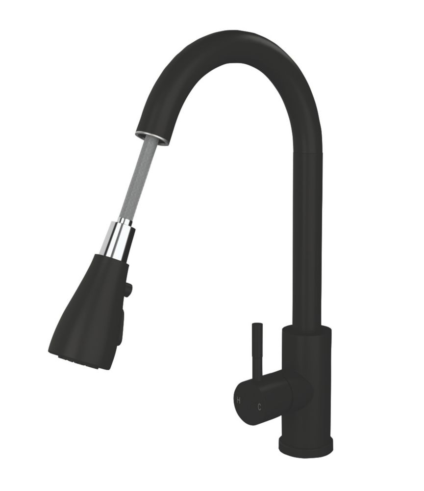 Image of ETAL Bucks Pull-Out Spray Mixer Tap Matt Black 