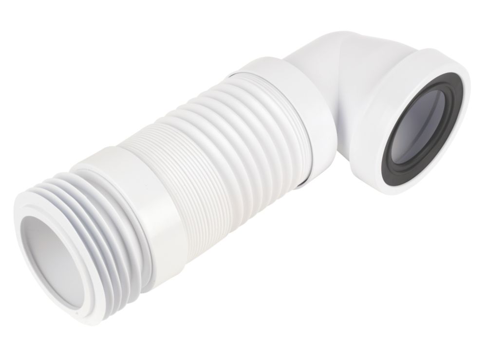Image of McAlpine Flexible 90Â° Angled Pan Connector White 340mm 