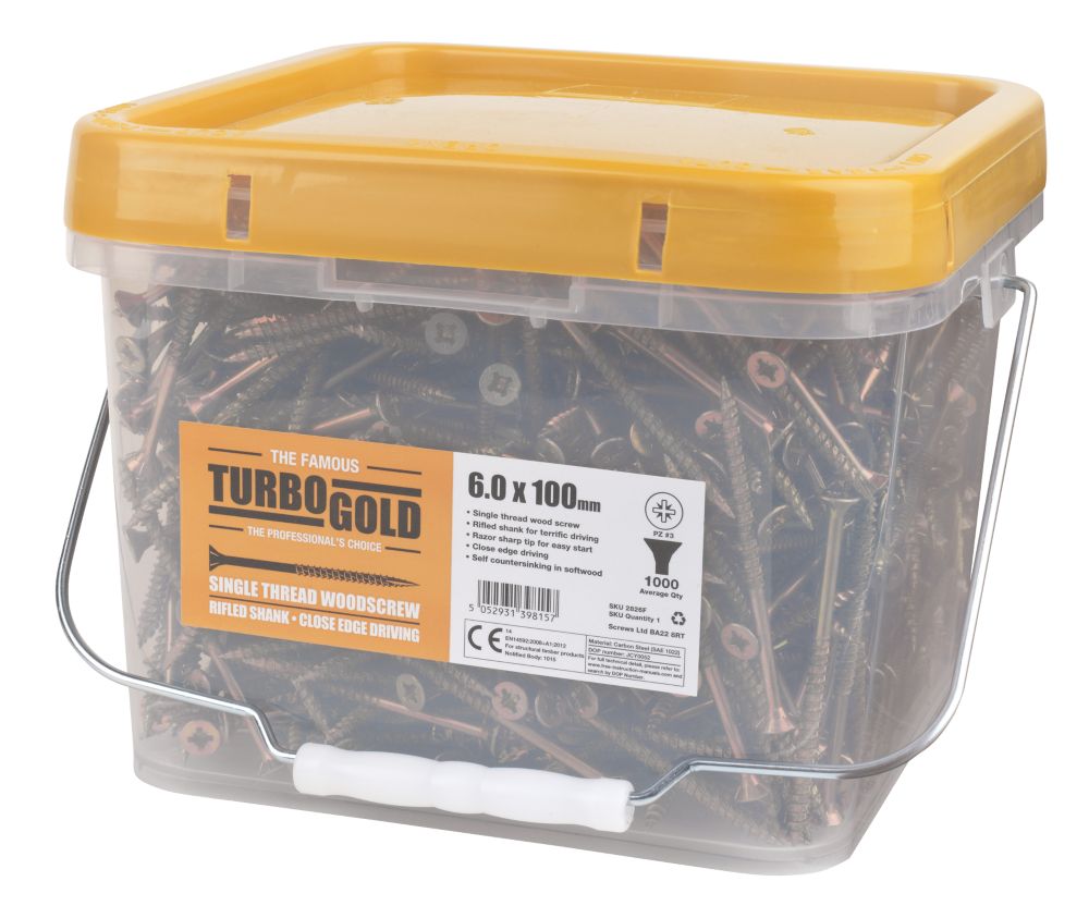 Image of TurboGold PZ Double-Countersunk Multipurpose Screws 6mm x 1000 Pack 