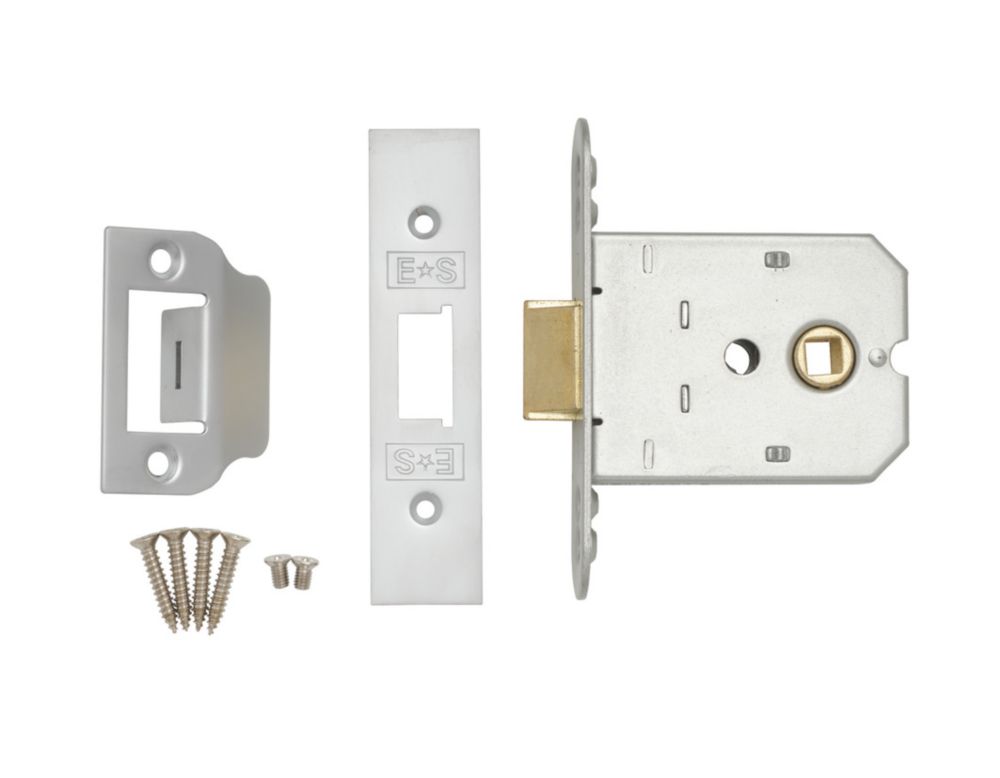 Image of Eurospec Satin Chrome Flat Mortice Latch 76mm Case - 55mm Backset 
