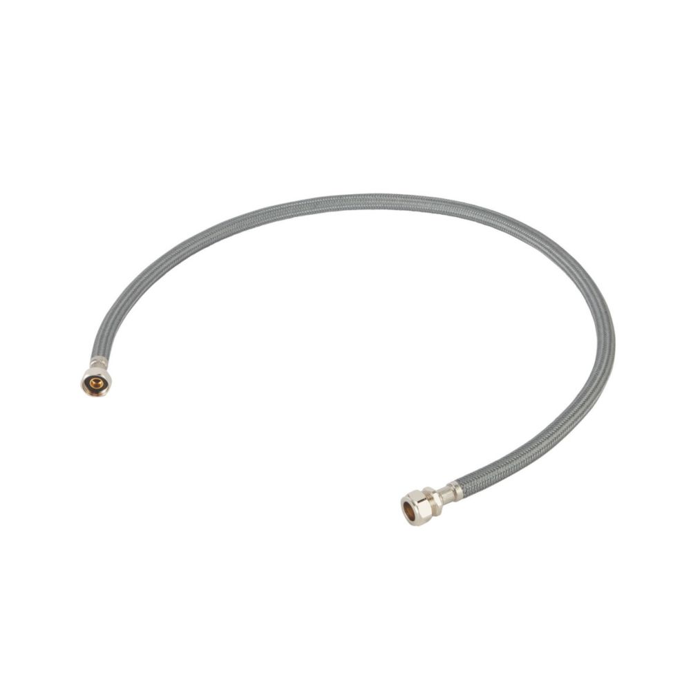 Image of Flomasta Straight Flexible Compression Hose 15mm x 15mm x 1000mm 