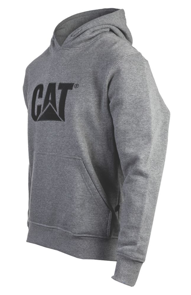 Image of CAT Trademark Hooded Sweatshirt Heather Grey X Large 46-48" Chest 