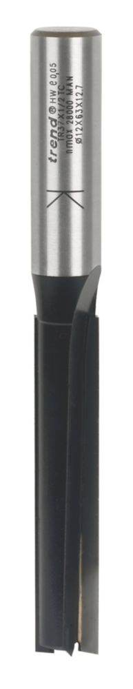 Image of Trend TR37X1/2TC 1/2" Shank Double-Flute Straight Long Reach Router Cutter 12mm x 63mm 