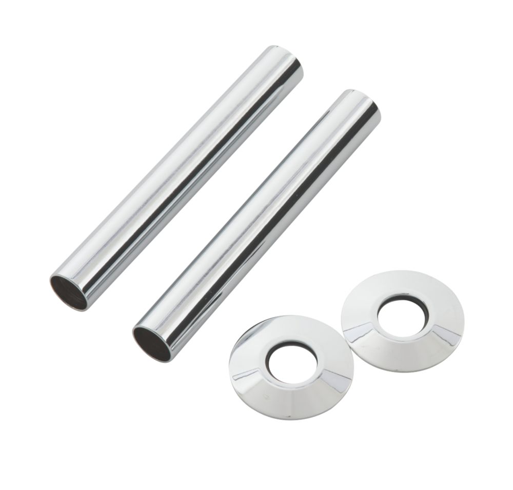 Image of Arroll Pipe Shroud Kit Chrome 18mm x 130mm 2 Pack 
