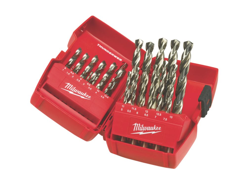 Image of Milwaukee Thunderweb 4932352376 Straight Shank HSS-G Drill Bit Set 25 Pieces 