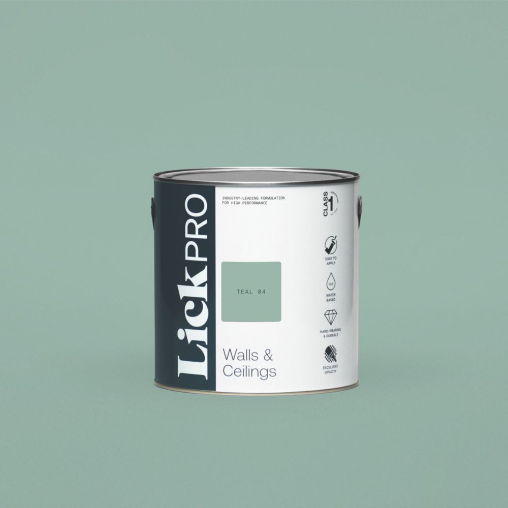 Image of LickPro Eggshell Teal 04 Emulsion Paint 2.5Ltr 