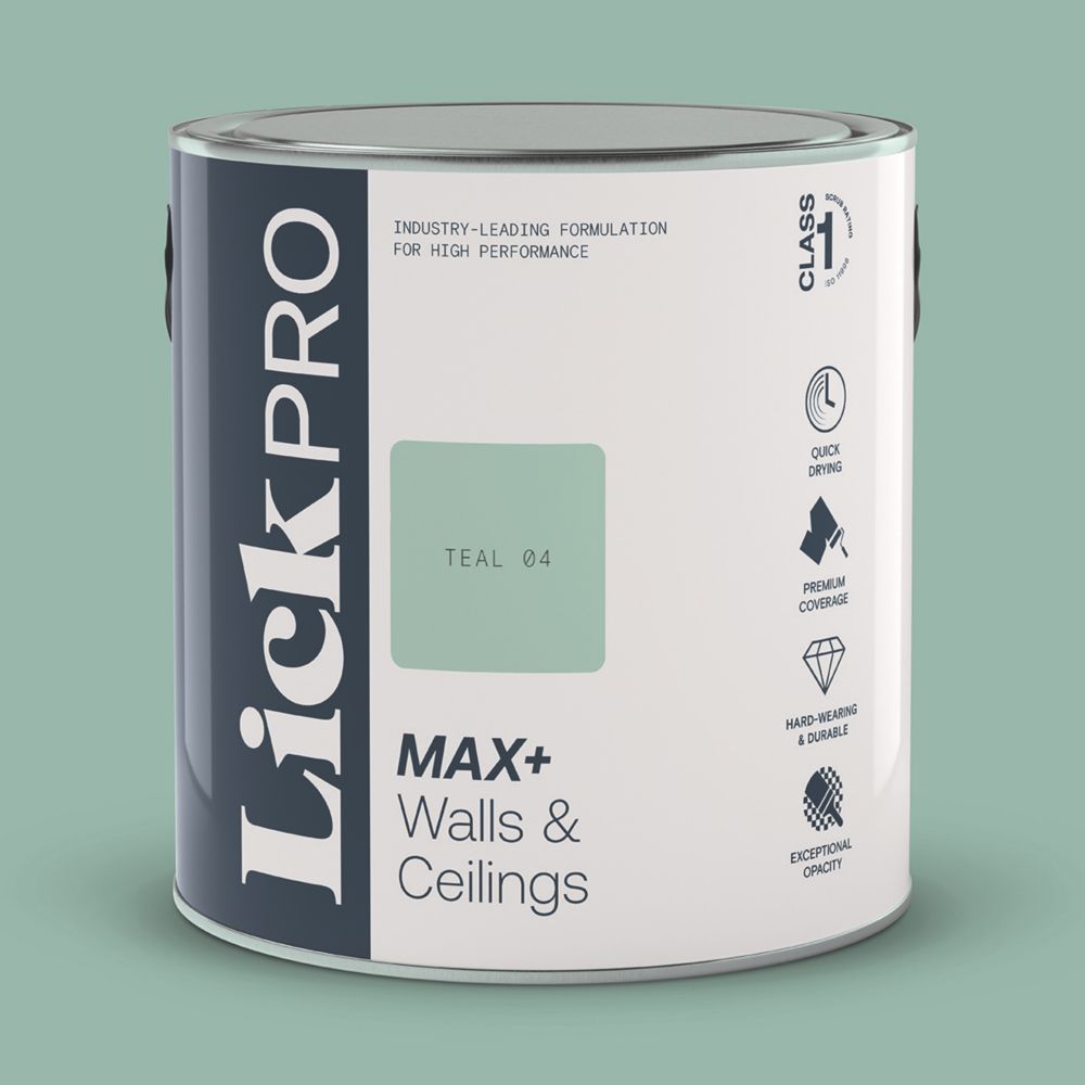 Image of LickPro Eggshell Teal 04 Emulsion Paint 2.5Ltr 