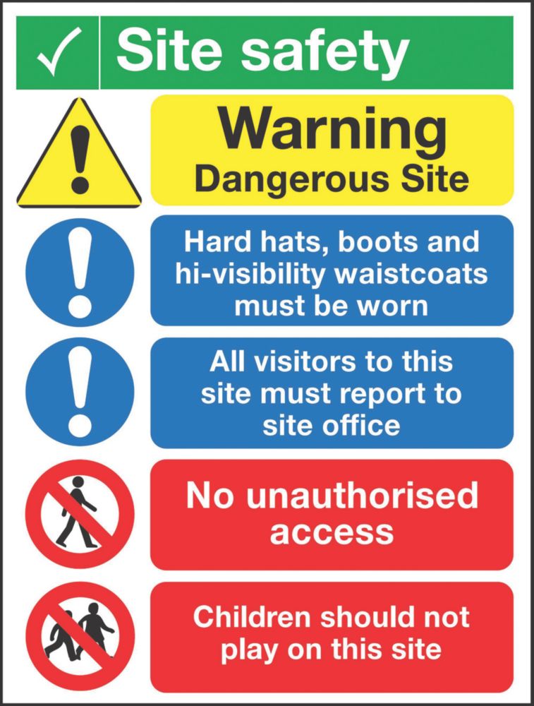 Image of "Site Safety" Notice Sign 400mm x 300mm 